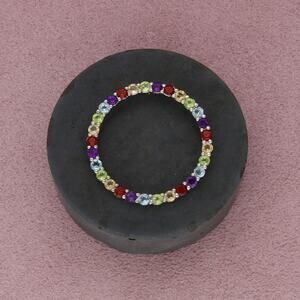 sterling silver amethyst garnet citrine peridot topaz ring slider pendant